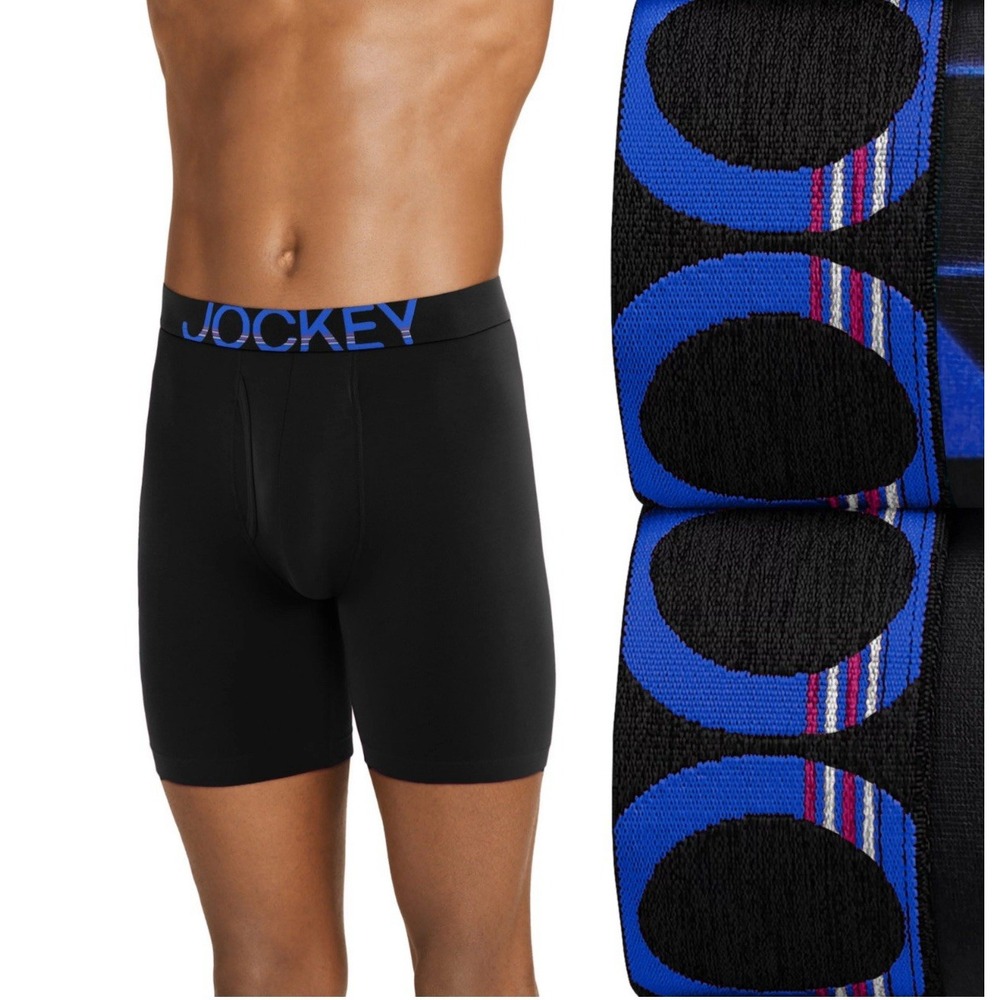 Jockey ActiveStretch Midway 2-pk. Big & Tall Long Leg 7" Boxer Briefs Size 5XL